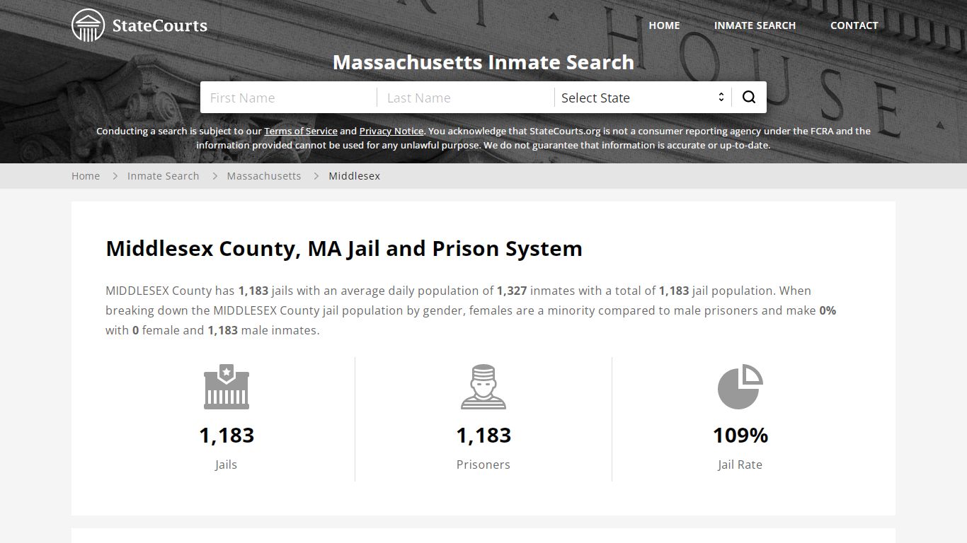 Middlesex County, MA Inmate Search - StateCourts