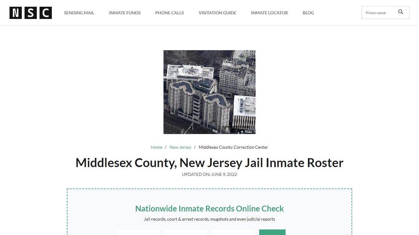 Middlesex County, New Jersey Jail Inmate List